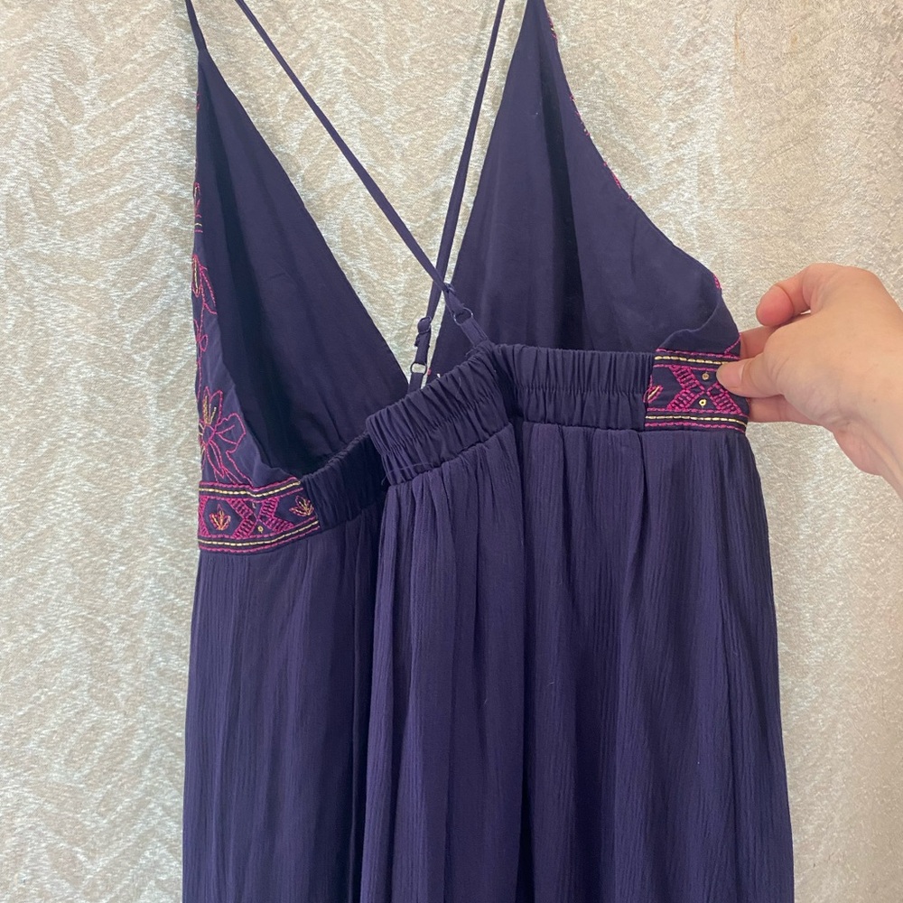 Pea in the Pod Maternity Purple Maxi Dress with Embroidered Details